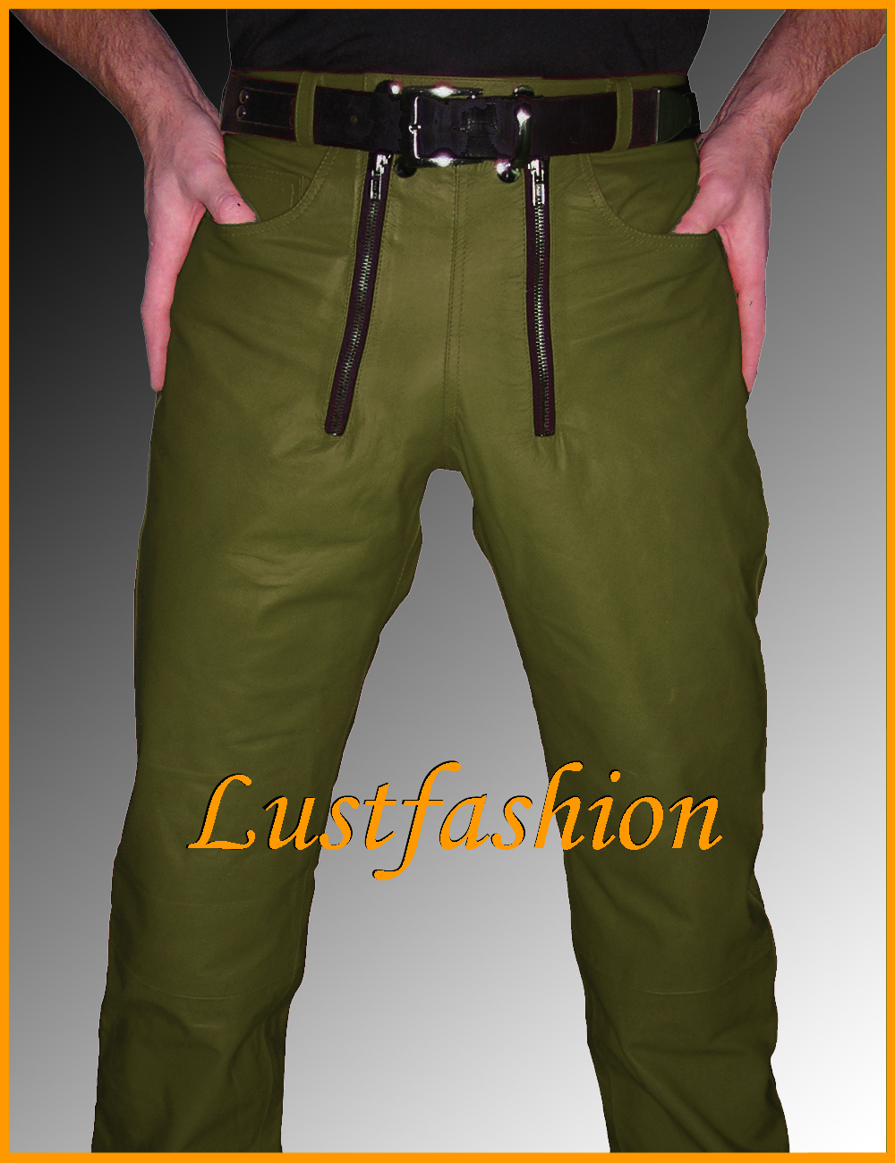 leather pants green