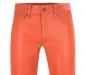 Preview: Leather trousers leather jeans orange