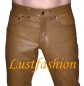 Preview: Leather trousers leather jeans light brown