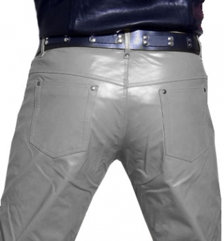 Leather trousers leather jeans grey
