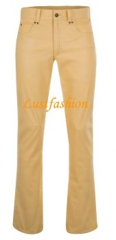 Leather trousers leather jeans creme