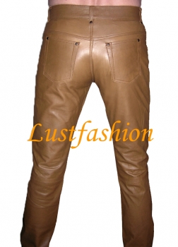 Leather trousers leather jeans light brown