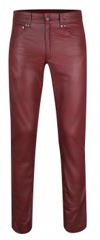 Leather trousers leather jeans wine red