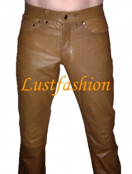 Lederhose Lederjeans hellbraun W32 L34 ungefüttert