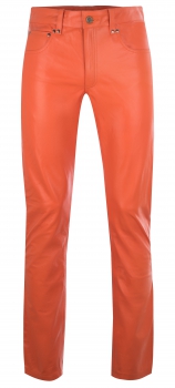 Leather trousers leather jeans orange