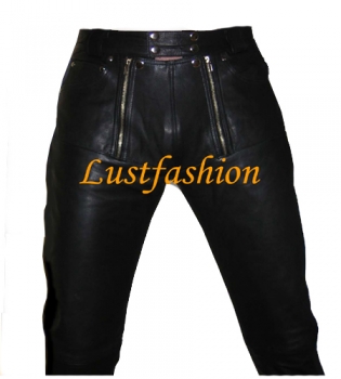 Leather trousers in carpenter style black W34 L36 LEATHER LINING