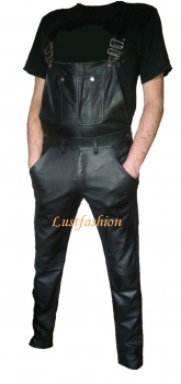 Leather dungerees black W34 L30