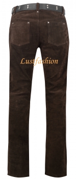 Rough leather trousers dark brown W33 L32