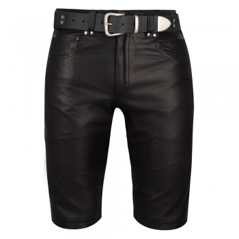 Leather shorts Bermuda-style black W34 LEATHER LINED