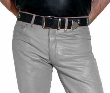 Leather trousers leather jeans grey