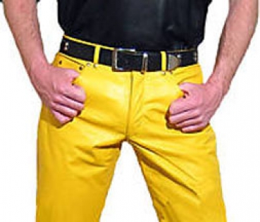Leather trousers leather jeans yellow