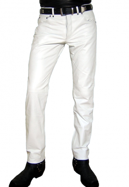 Leather trousers leather jeans white