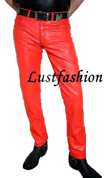 Leather trousers leather jeans red