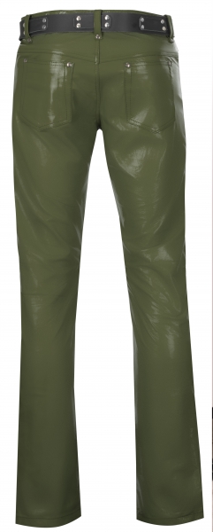 Leather trousers leather jeans olive green
