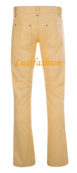 Leather trousers leather jeans creme