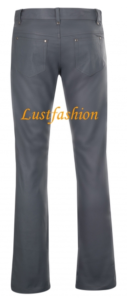 Leather trousers leather jeans dark grey