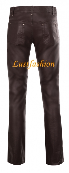 Leather trousers leather jeans dark brown