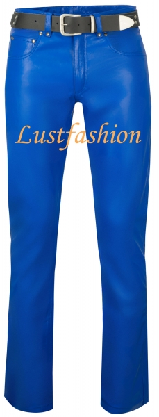 Leather trousers leather jeans blue