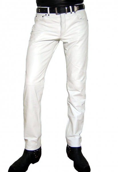 Leather trousers leather jeans white W36 L30