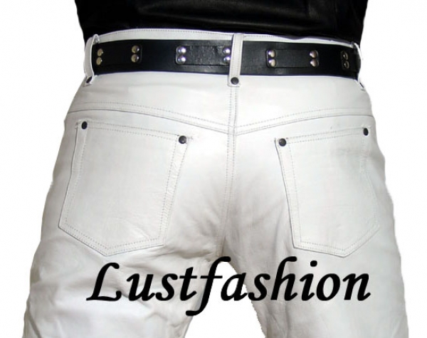 Leather trousers leather jeans white W36 L30