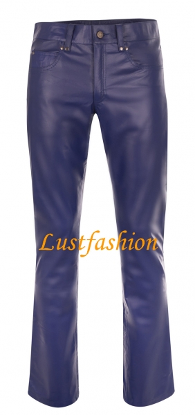 Lederhose Lederjeans dunkelblau W34 L32