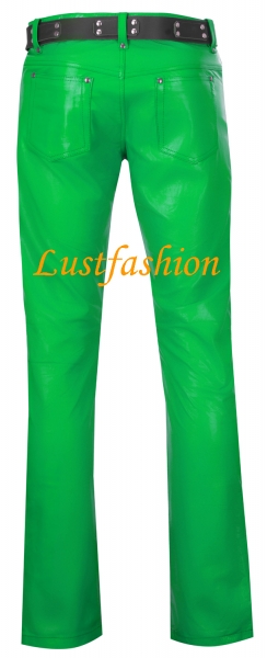 Leather trousers leather jeans light green W33 L34 leather lining
