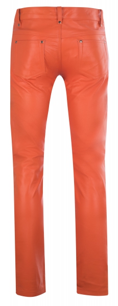 Leather trousers leather jeans orange