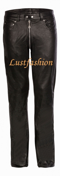 Leather jeans black with full zip W46 L32