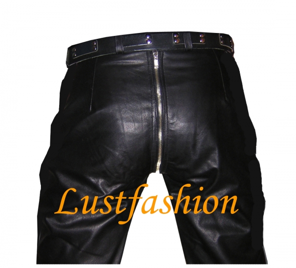 Cod Piece leather trousers zip back in different colors