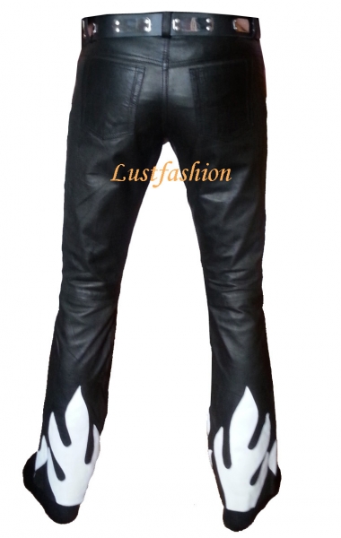 Design leather trousers (flames-look)