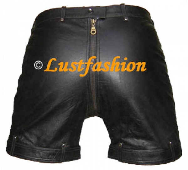 Leather shorts W38 lockable, Bondage, unlined