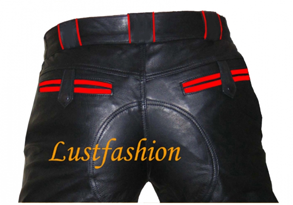 Design - Leather shorts with coloured applications
