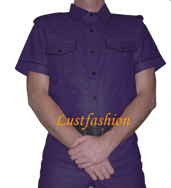 Leather shirt purple
