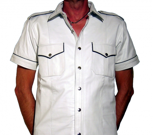 Leather shirt white