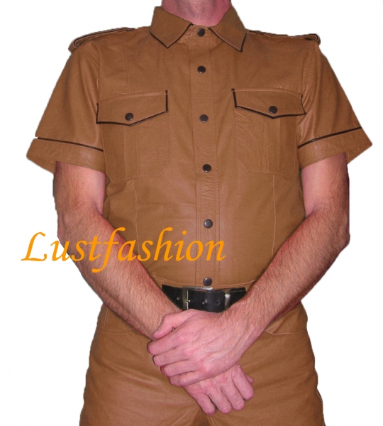 Leather shirt light brown