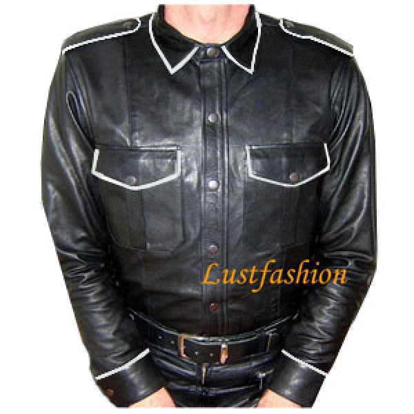 Leather Shirt Long Sleeve with coloured edgings