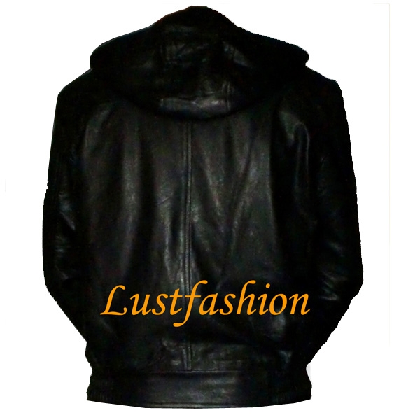 Leather jacket with hood in different colors
