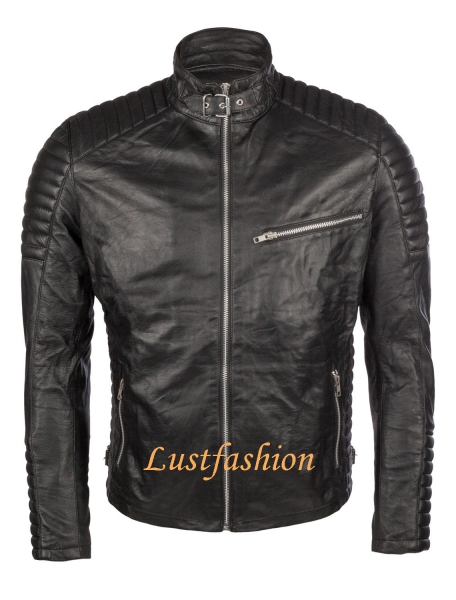 Design Lederjacke schwarz Lammleder