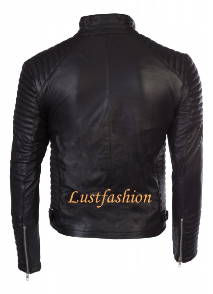 Design Lederjacke schwarz Lammleder