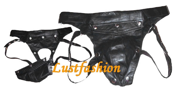 Jockstrap black lambskin leather