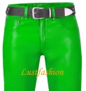 Leather trousers leather jeans light green W33 L34 leather lining